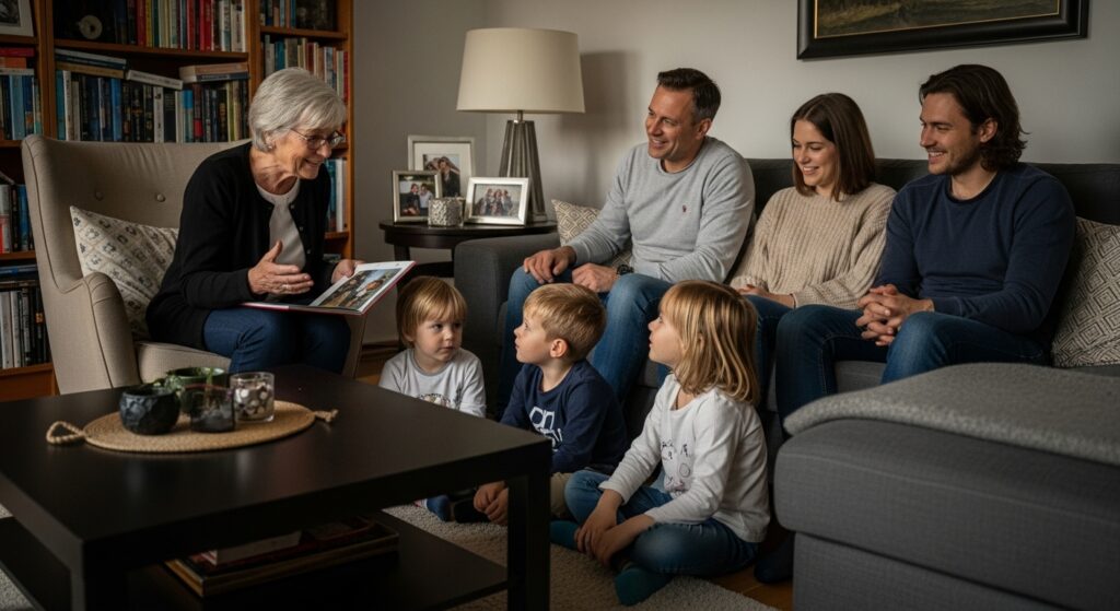 Familiengeschichten Generationen abends