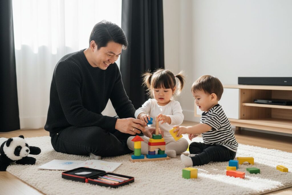 spiele mit kleinen kindern, kreative aktivitäten