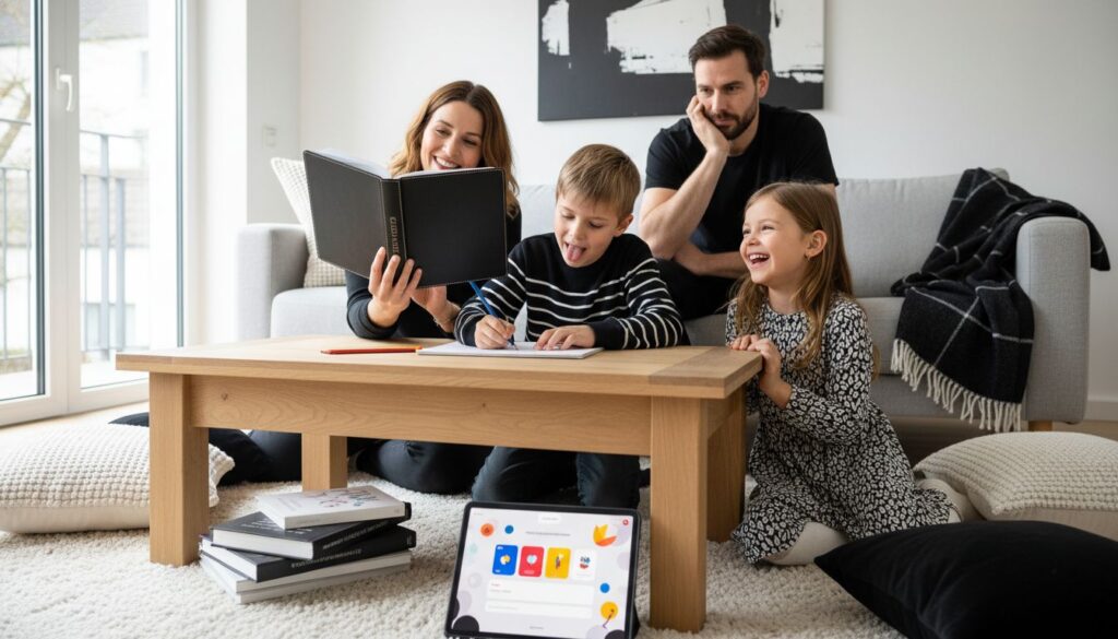 Familien Geschichtenspiel Wohnzimmer