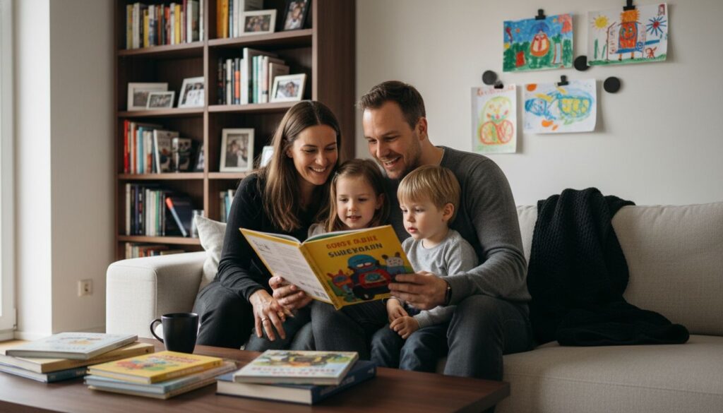 Vorlesen Familie Abend