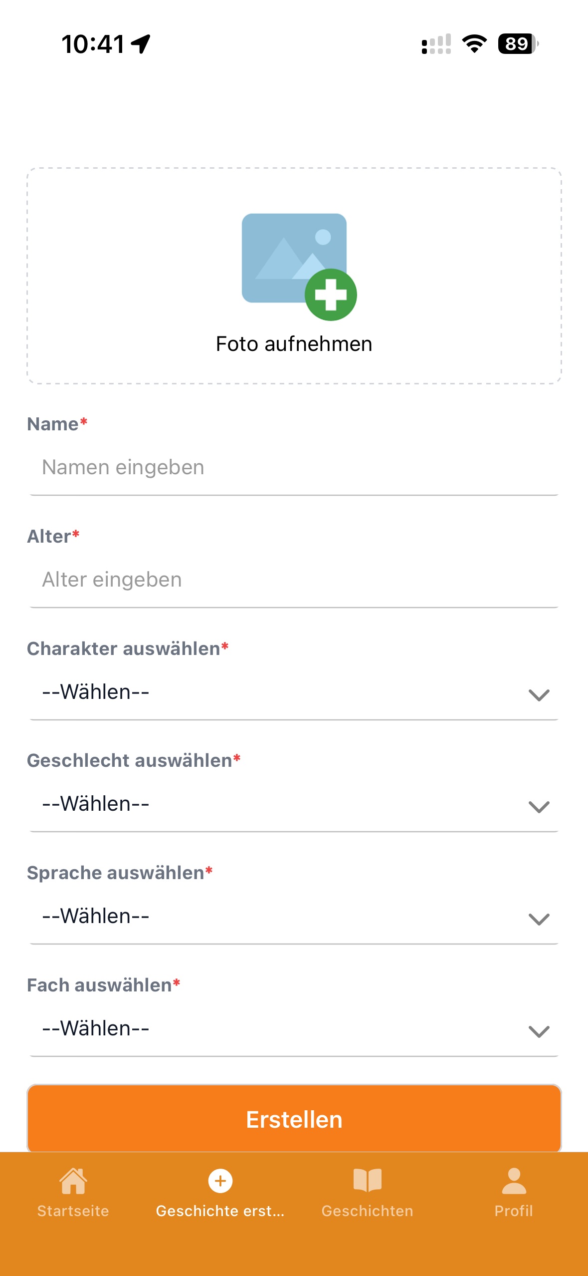 Geschichte erstellen